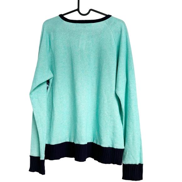 EVA FRANCO x ANTHROPOLOGIE  Women's Mint‎ Sequin Sweater Embroidered Floral-Sz 6 - Picture 2 of 4